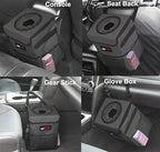 Waterproof Car Trash Can with Lid and Pockets, 2.5 Gal, Dark Gray | Leakproof, Collapsible Multipurpose Car Bin with 3 Side Storage Pockets, Adjustable Straps