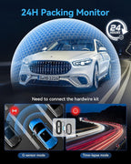 Dash Cam Front and Rear Inside 3 Channel, 4K+1080P Dash Camera for Cars | App Control, 2” IPS Screen, G-Sensor, Loop Recording, Night Vision, 170°Wide Angle, Parking Monitor