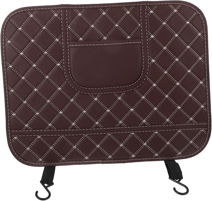 Car Seat Kick Pad Back Seat Protector for Anti-kick Mat Upholstery Shield for Car Interiors and Home Use Easy-Clean Brown