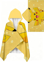 pokee Printed Soft Cotton Terry Hooded Towel Wrap, Absorbent Hooded Towel for Bath Pool Beach Lounging, 28 in x 55 in