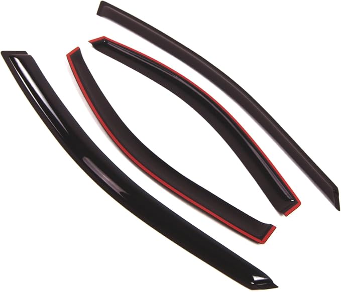 Outside Mount Window Vent Visors Rain Guards Compatible with Dodge Stratus 1995-2000 | Side Window Wind Deflectors Rain Shields | Smoke Tinted, 4 Pcs Set, DGWV-088