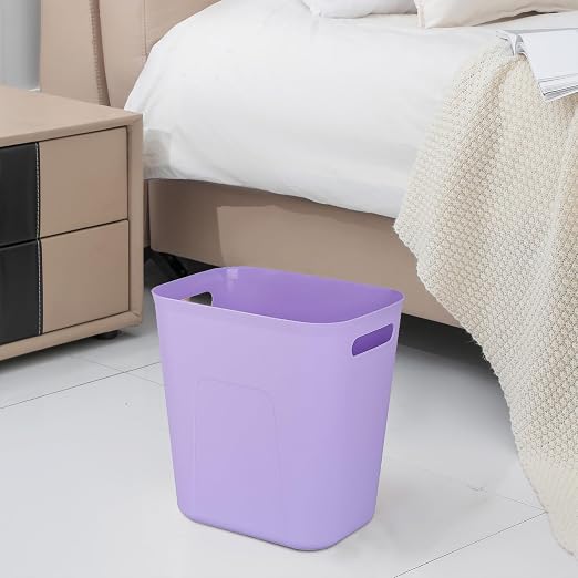 Plastic Small Bathroom Trash Can Wastebasket, 3.5 Gallon, Purple | Compact Sturdy Garbage Can for Bathroom, Laundry Room, Kitchen, Office, Kids Room, Dorm, Durable, Easy to Clean