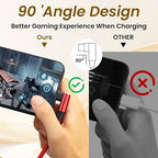 Travel Essentials 90 Degree Charging Cable, 4 in 2 USB A/USB C Multi Charging Cable, Right Angle Universal Phone Charger with IP/Type C/Type C/Micro Port, Compatible with Most Cell Phones and More