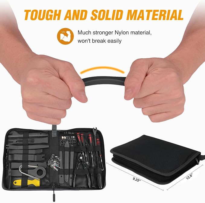 330Pcs Trim Removal Tool, Auto Push Pin Bumper Retainer Clip Set Fastener Terminal Remover Tool Adhesive Cable Clips Kit Car Panel Radio Removal Auto Clip Pliers, Black