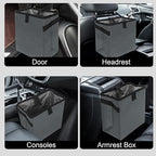 Car Trash Can, Leak-Proof Waterproof Trash Bin Collapsible Portable Auto Garbage Bag Large Capacity Trashcan Storage Bag Multipurpose Car Organizer Hanging (Gray)