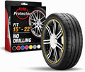 Rim Protector Kit for Car Wheels – Alloy Wheel Guard Strip Kit Fits up to 21" Rims | Set of 4 Rim Protectors | Easy to Install Curb Rash Defense for Rims (Yellow)