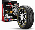 Rim Protector Kit for Car Wheels – Alloy Wheel Guard Strip Kit Fits up to 21" Rims | Set of 4 Rim Protectors | Easy to Install Curb Rash Defense for Rims (Yellow)