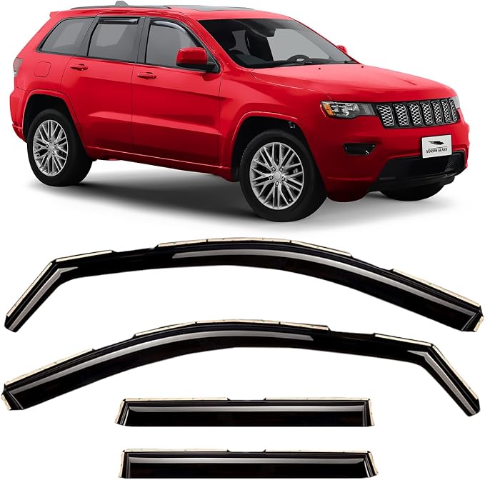 Voron Glass in-Channel Extra Durable Rain Guards for Jeep Grand Cherokee 2011-2021, Window Deflectors, Vent Window Visors, 4 Pieces - 201245