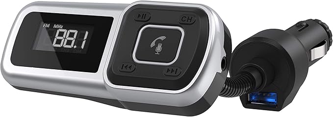 BTFMSR BTFREQ Universal Bluetooth Hands-Free Car Kit with Digital FM Transmitter and 10-Watt USB Car Charger