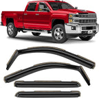 Voron Glass in-Channel Extra Durable Rain Guards for Chevrolet (Chevy) Silverado 2500HD/3500HD 2015-2019 Crew Cab, Window Deflectors, Vent Window Visors, 4 Pieces - 200277