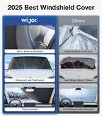 2025 Upgrade All-Season Car Windshield Cover - 600D Heavy-Duty Magnetic Cover for Snow/Sun/Dust/Rain, Fits Sedans & Small to Mid-Size SUVs, Year-Round Car Shield Outdoor Accessories