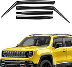 Extra Durable Window Deflectors Tape-On Window Visors Rain Guards Fit for Jeep Renegade 2015-2023, Sun Visors, Wind Vent for Shades, Exterior Car Accessories - 4 pcs. AG0858