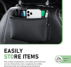 2 PCS Car Seat Side Storage Pocket, PU Leather Multifunctional Car Interior Organizer Bag for Phone Keys Sunglasses Wallet Holder, Universal for Cars Seat Door Console (Black)