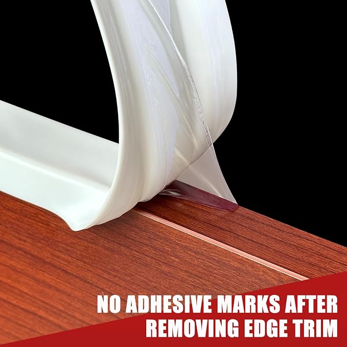 Rubber Edge Trim, Flexible Self-Adhesive U Shaped Peel and Stick Edge Banding, 2-1/2"(63.5mm) Big Size U Channel Edge Protector, Baby Proof Edge Guards for Woods, Plywood, Furniture, 20Ft, White