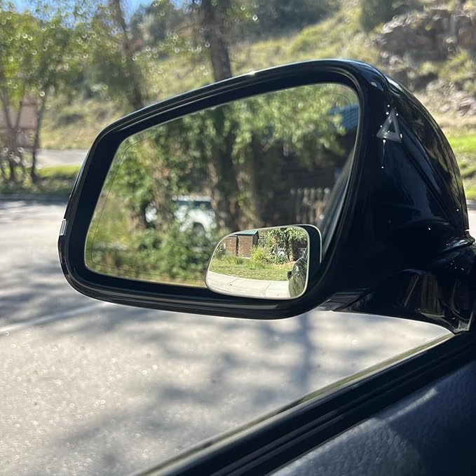 Large Rear View Blind Spot Mirror, Frameless HD Glass Convex Wide Angle Stick on Wing Blindspot Mirror Rearview Car Mirror for Car SUV and Truck (Pack of 2)