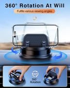 Dash Cell Phone Car Mount, Multifunctional Car Dashboard Mobile Phone Holder, 360 Rotatable Universal Dash Mounted Car Phone Stand Hands Free, Compatible with iPhone, Samsung, Google, Android