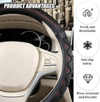 Car Steering Wheel Cover, 14.5-15" Anti-Slip Steering Wheel Protector with 3D Honeycomb Massage Grip, Comfortable Auto Interior Decor Accessories, Universal for SUV Van Truck (Black/Red)