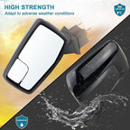 Left Driver Side Mirror Compatible with 2019-2025 chevy Silverado 1500 Power Glass Manual Folding Non-Heated without Turn signal Replace#GM1320582(3Pins）