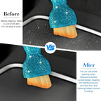 Bling Car Detailing Brush, Crystal Rhinestone Non-Scratch Vehicle Cleaning Dust Brush for Air Vent & Dashboard, Soft Bristles Automotive Interior Cleaning Tool, Universal Fit (Sky Blue)