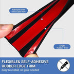 Rubber Edge Trim, Self-Adhesive House Door Edge Guard, Flexible U Shaped Edge Banding, Peel and Stick 1-3/4"(45mm) Wide Size U Shaped Protector, Baby Proof Guards for Plywood, Furniture, 20Ft