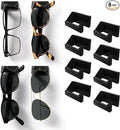 MELEN Adhesive Sunglass Organizer Wall (8-Pack) - Strong and Compact Glasses Holder, Sunglass Holder for Car and Wall - Black