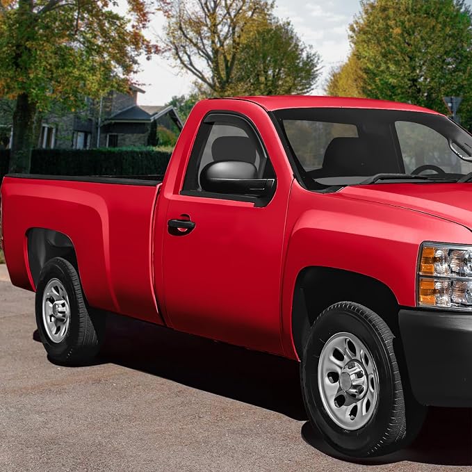 Voron Glass in-Channel Extra Durable Rain Guards for Trucks Chevrolet (Chevy) Silverado/GMC Sierra 2007-2013 Regular Cab, Window Deflectors, Vent Window Visors, 2 Pieces - 210004