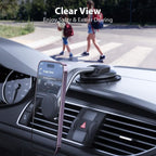 Magnetic Phone Holder for Car, [ Powerful Magnets & Military-Grade Suction] Car Phone Holder Mount Dashboard Windshield Cell Phone Holder Phone Stand for Car iPhone Android Automobile Cradle (Gray)