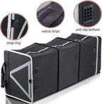 Car Trunk Organizer for SUV, 25Gal Large Capacity No-Sag Heavy Duty, Foldable Waterproof Anti-Slip Storage with 12 Pockets, Fit Sedan,Truck,Universal Car Accessories, Black, 3 Compart, Large