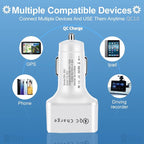 Car Charger Adapter, 6 USB Multi Port, Fast Charger, Include QC 3.0 and 5 Other Ports, Car Interior Accessories, Fit for iPhone 17/16/15/14/13Pro Max, Samsung, Android (White 1pc)