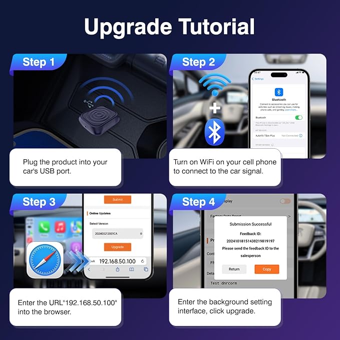 MiNi Ultra Wireless CarPlay & Android Auto Adapter - Plug & Play USB-A/USB-C Upgrade for Wired Cars | Retains OEM Mic, Sound Quality & Controls | OTA Updates