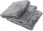 Eagle Edgeless 600 - Professional Korean 70/30 Blend Super Plush, Microfiber Auto Detailing Towels, Buffing & Polishing, 600gsm, 16in x 16in, Dark Grey (3-Pack)