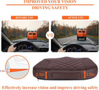 Premium Car Seat Cushion, Memory Foam Driver Seat Cushion to Improve Driving View- Coccyx & Lower Back Pain Relief - Seat Cushion for Car, Truck, Office Chair (Leather Brown)