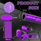 28 Pcs Car Accessories: 20 Pcs Air Conditioner Decoration Strip, 4 Non-Slip Silicone Cup Coasters, 4 Tire Valve Caps (Purple) for Most Cars, SUVs, Trucks