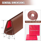 Rubber Edge Trim, Flexible Edge Trim for Sharp Edge, 1/4" U Channel Edge Protector, Self-Adhesive Edge Guards for Plywood, Glass, Flexi-Glass and Sheet Metal Parts, 20Ft, Brown Color