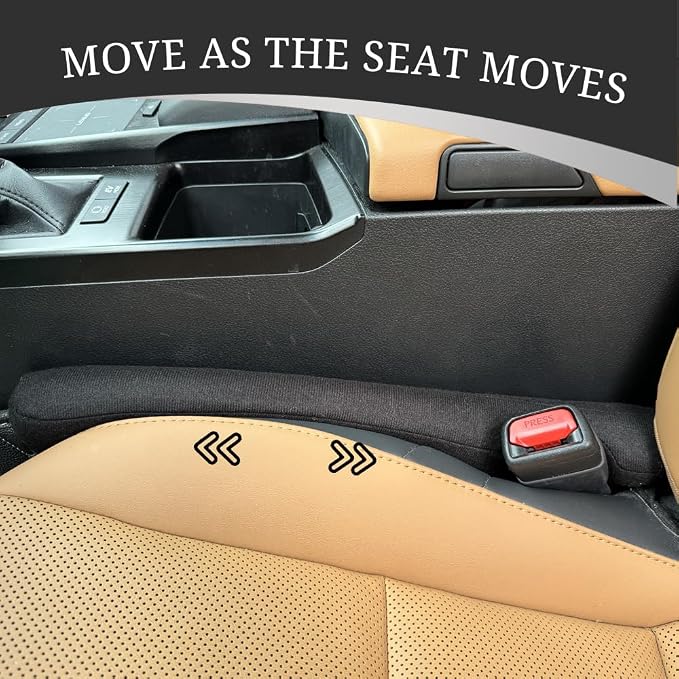 Car Seat Gap Filler Universal for Car SUV Truck Accessories Seat Gap Blocker Fit Organizer Fill The Gap Between Seat and Console Stop Things from Dropping Pack of 2 Black