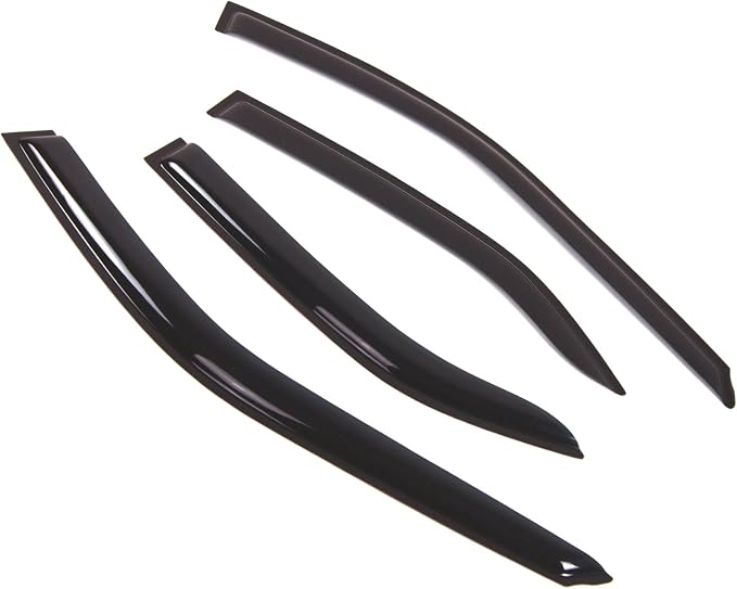 WD2-325 Dark Smoke 4 Pcs Set Window Visor (Outside Mount) Deflector Rain Guard Compatible with 1997-2001 Mitsubishi Mirage Sedan