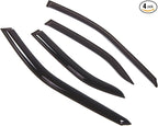 Outside Mount Window Vent Visors Rain Guards Compatible with Mitsubishi Mirage Sedan 97-01 | Side Window Wind Deflectors Rain Shields | Black Tinted, 4 Pcs Set, BGWV-325