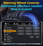 7" Wireless Double Din Car Stereo Apple Carplay Radio QLED Screen for Car, Android Auto, Bluetooth 5.3, Fast Charger, 1080P Backup Camera, 4.2 Channel Outputs 240W, 2 Subwoofer