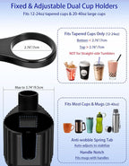 Car Cup Holder Tray - 5 in 1 Adjustable Car Cup Holder Expander with Food Tray Table and Phone Mount for All Purpose, Automotive Essentials for Driver and Front Passenger