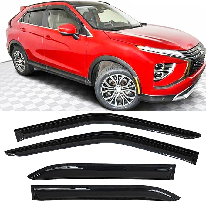 Side Window Visors rain Guards Vent Deflectors Compatible with Mitsubishi Eclipse Cross 2018-2024, 4PCS Car Accessories 2018 2019 2020 2021 2022 2023 2024 2025
