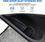 Car Door Side Storage Box and Trash Can for 2020-2024 Tesla Model Y (Not for Juniper) Accessories Front Rear Door Insert Tray Organizer Slot Storage Protector with Trash Can 6PCS