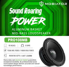 PRO108MB Loudspeaker - 10" Midbass Aluminum Basket, 1600W Max, 400W RMS, 8 Ohms - Premium Quality Audio Door Speakers for Car or Truck Stereo Sound System (MB-PRO108MB)