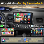 for Honda Civic 2006-2011 Radio with Premium Audio System - 10.1 Inch Touch Screen for Civic Stereo with Wireless Carplay/Android Auto/Mirrorlink/Bluetooth/GPS/SWC/FM + MIC + Backup Camera - 2+32GB