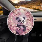 Steering Wheel Cover Sun Shade Pink Cherry Blossom Panda Car Steering Wheel Accessories for Women 17 inch Cooling Steering Wheel Cover Block Sun & Heat Universal Fit for Cars SUV Trucks