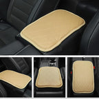 Car Center Console Cover, Leather Car Armrest Cushion, Universal Waterproof Cushion Pad, Non-Slip Car Interior Accessories, Fits Most Sedans SUVs Trucks (Light Beige)