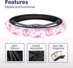 Pink Fairytale Castle Steering Wheel Cover, Polyester Car Wheel Grip, Universal 15 Inch for Cars SUVs Trucks