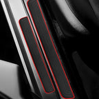 4 PCS Car Door Sill Protector, Anti-Scratch Automotive Threshold Protective Strip, Waterproof Door Edge Guards Step Shield Cover for Sedans Trucks SUVs, Car Accessories (Black & Red)