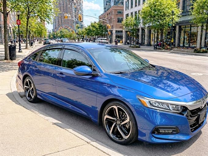 2018-2022 Tape-On Rain Guards for Honda Accord Sedan Side Window Visor Deflectors 10th Gen LX EX-L Sport Touring Durable Vent Shades 2019 2020 2021