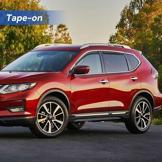 Window Visors Rain Guards for Nissan Rogue S SV SL 2014-2020, Out-Channel Window Vent Wind Deflectors Visors Shades for 14-20 Rogue (Excludes Rogue Sport Model)
