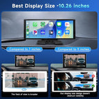 10.26" Touchscreen Wireless Carplay Portable Car Stereo Android Auto, Car Play Navigation, Voice Control, Bluetooth/AUX/FM, Car Radio Receiver